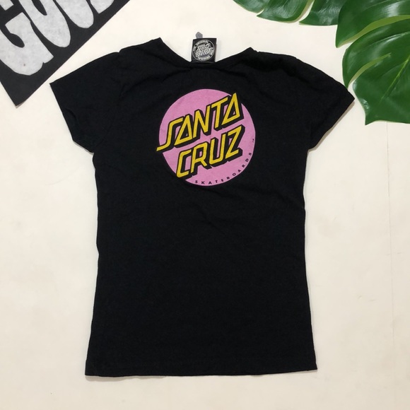 Santa Cruz Girls Tee, Small 6-6x, Black & Pink - Picture 4 of 6